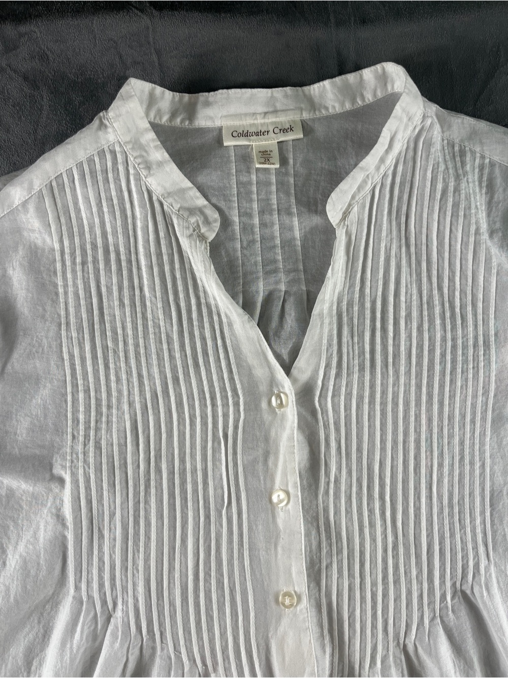 Coldwater Creek Women's Embroidered Tunic Peasant BOHO White Blouse Size 2X - Picture 12 of 13